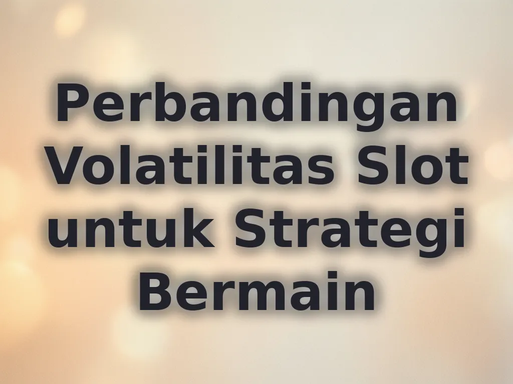 Perbandingan Volatilitas Slot untuk Strategi Bermain